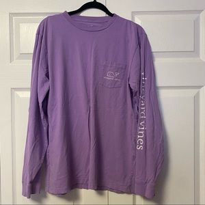Vineyard Vines Lavender Long Sleeve Pocket Tee